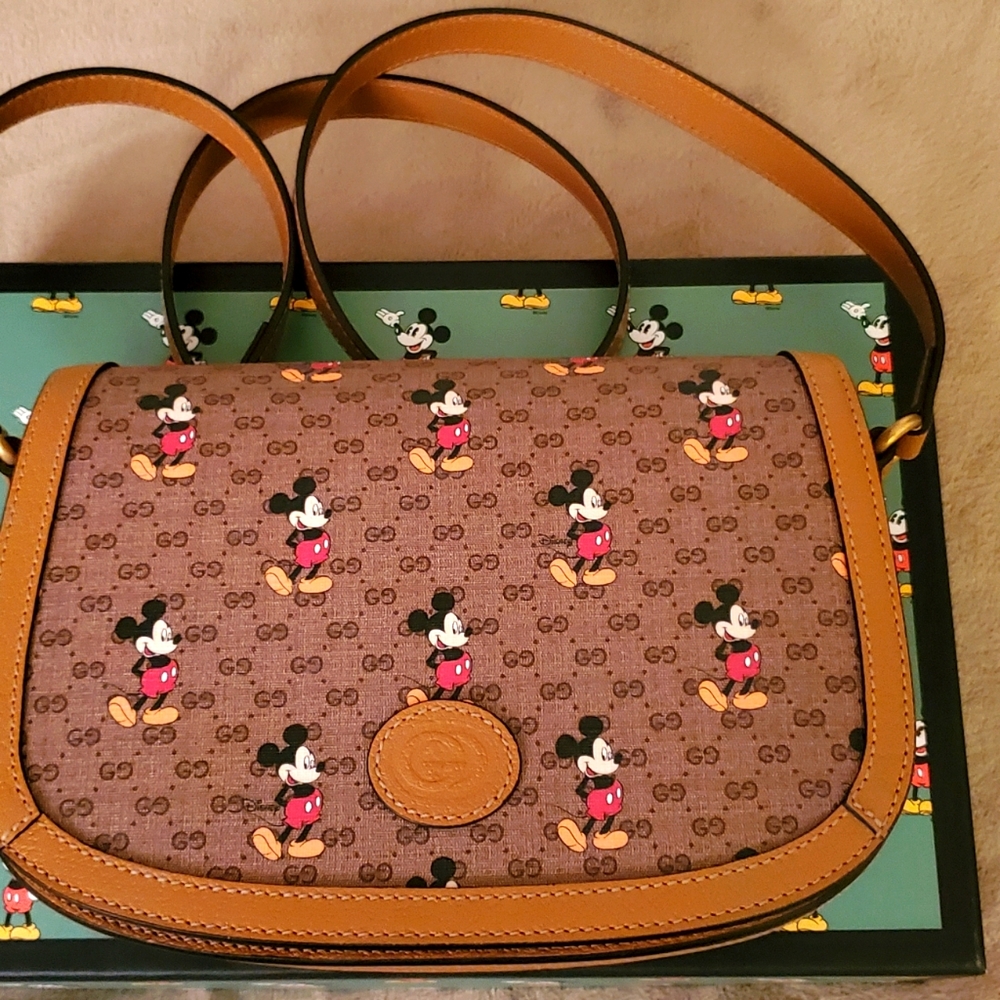 Brand New Rare Leather Gucci x Disney Mickey Mouse Handbag